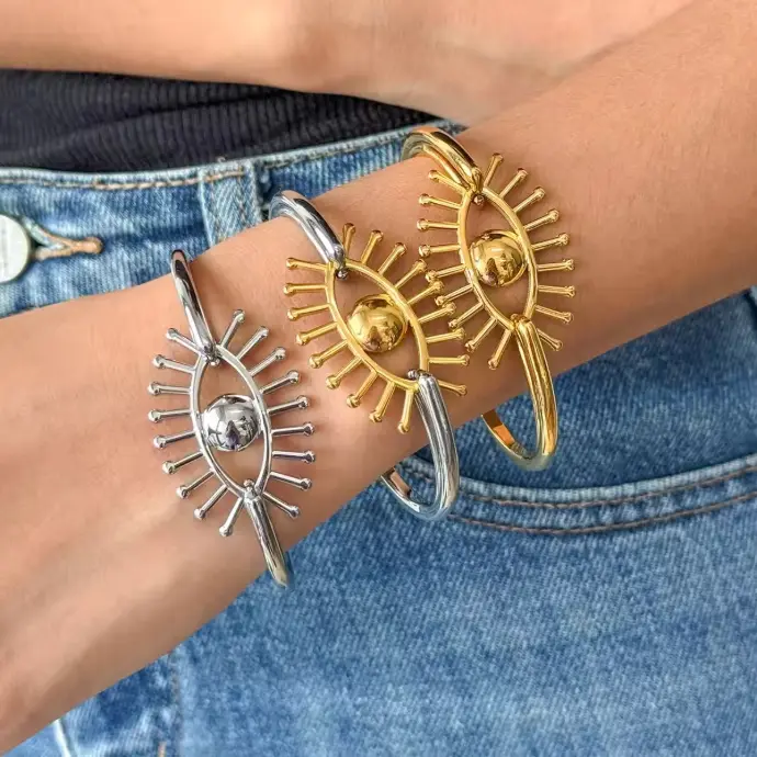 Gold PVD stainless steel bracelets — wholesale fashion jewellery