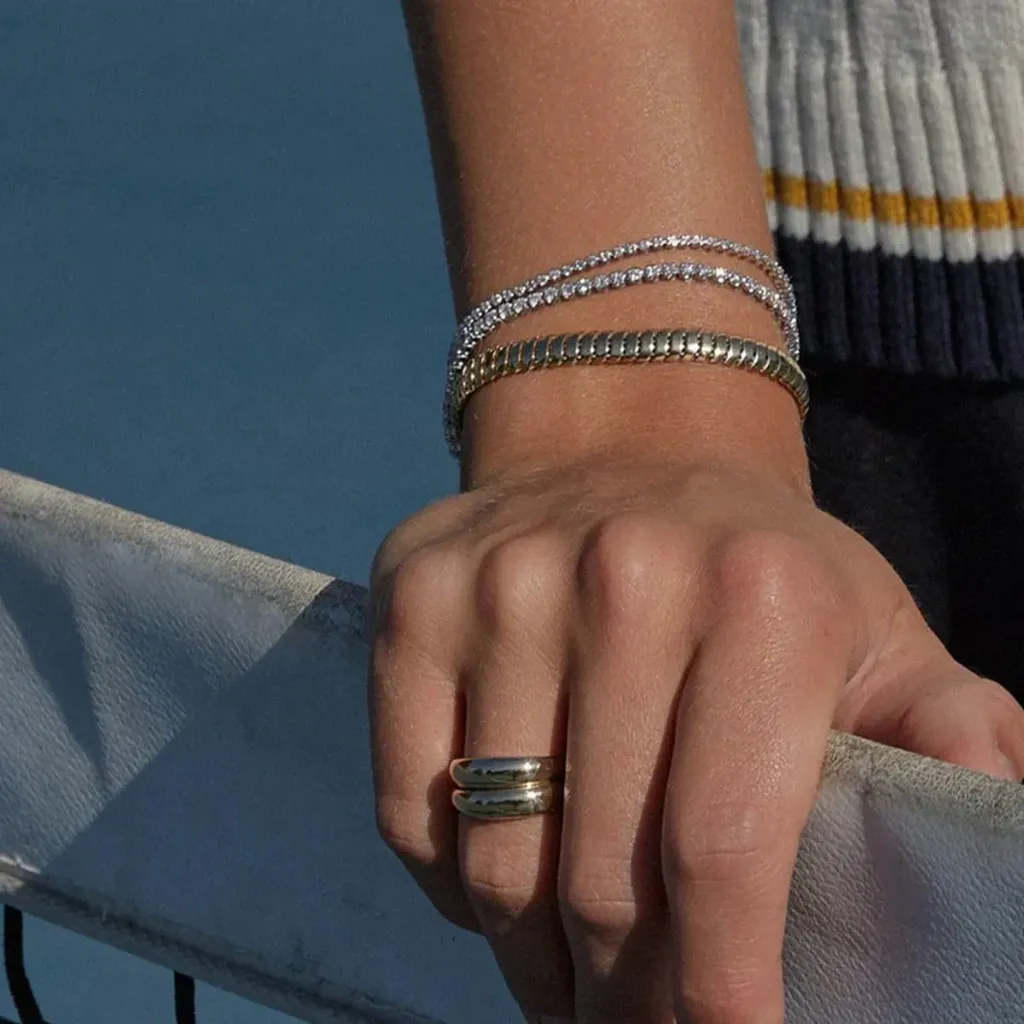 Stainless Steel Bracelet Tarnish Free Waterproof Zirconia Tennis Bracelet for Women Jewelry
