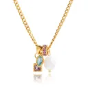 Eternity Circle Hoop Pendant Necklace Fashion Jewelry Semi-Precious Stone Pendant Necklace Princess Cut Zircon Pearl