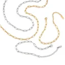 Stainless Steel Paperclip Chain Bracelet Waterproof Minimalist Oval Link Jewelry for Women Daily Wear