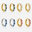 Marquise Zirconia Hoop Earrings 18K Gold PVD Stainless Steel Waterproof Huggie Earrings for Women