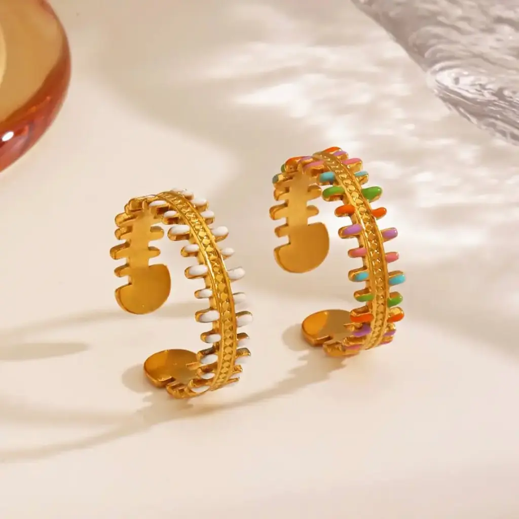 [R0036-WH] Colorful Adjustable Ring (White)