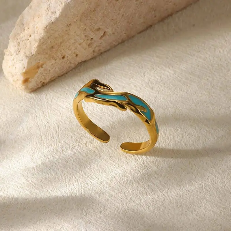 Teal Adjustable Ring