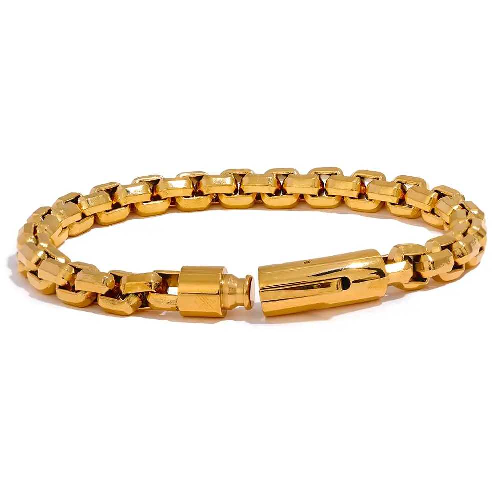 [MB0004] 316L SS & 18k Gold PVD plated Men Bracelet