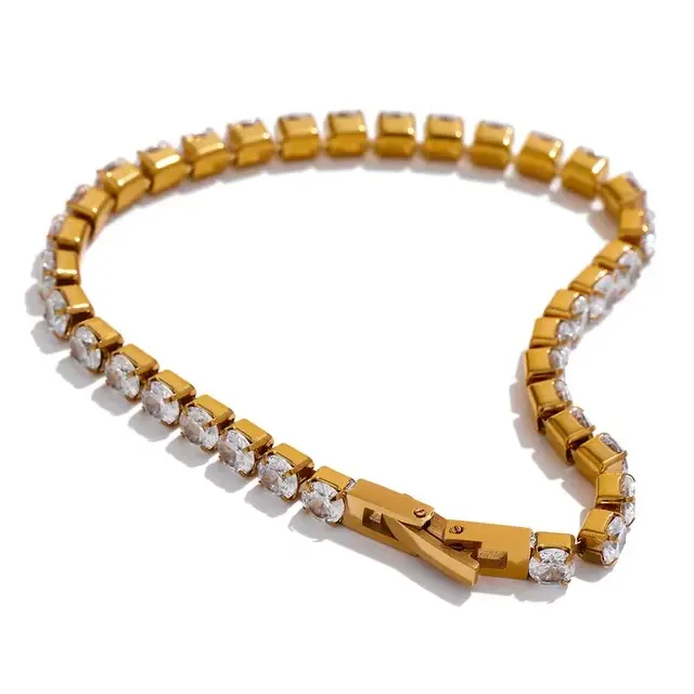 Tennis Bracelet 316L SS & 18k Gold PVD plated