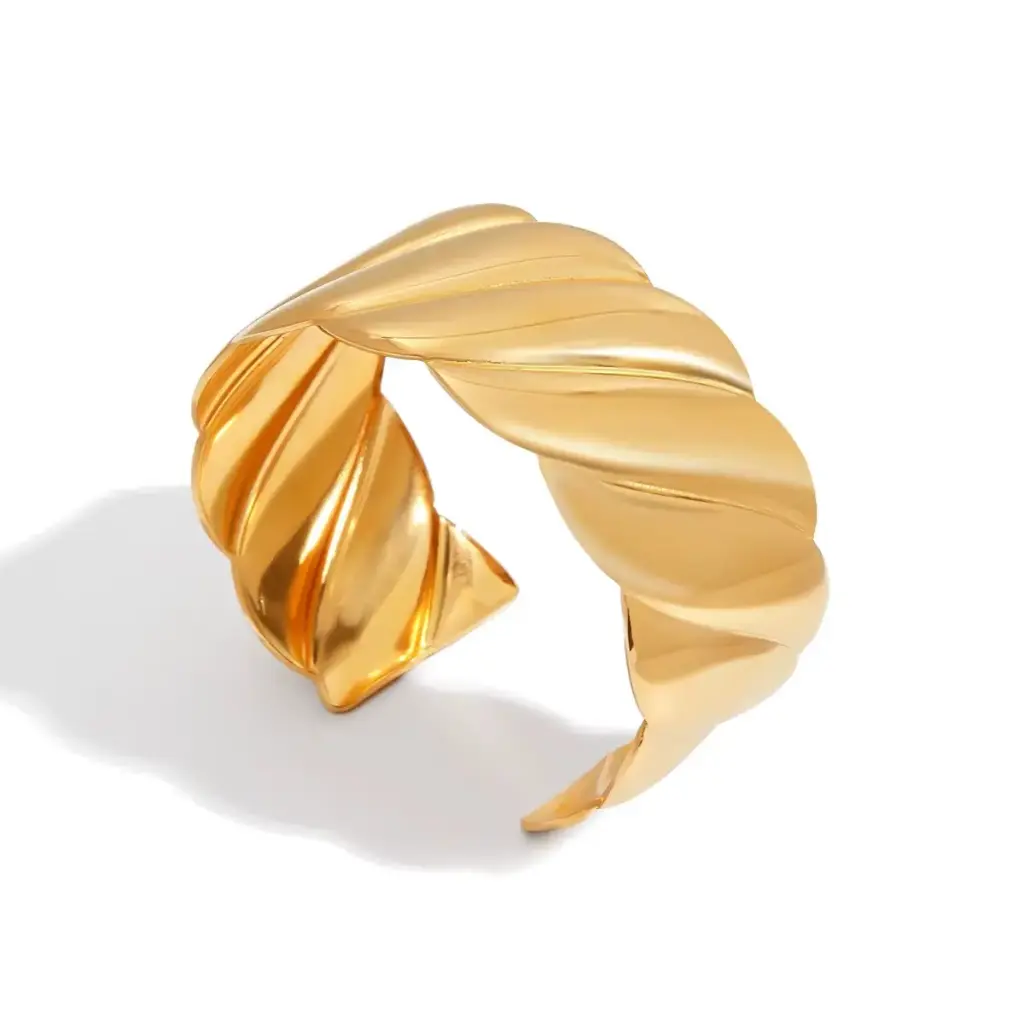 Stackable Chunky Bangle 18K Gold PVD Plated