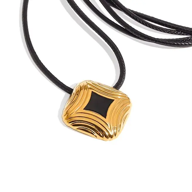 Geometric Beach Jewelry Wax Rope Enamel Chain