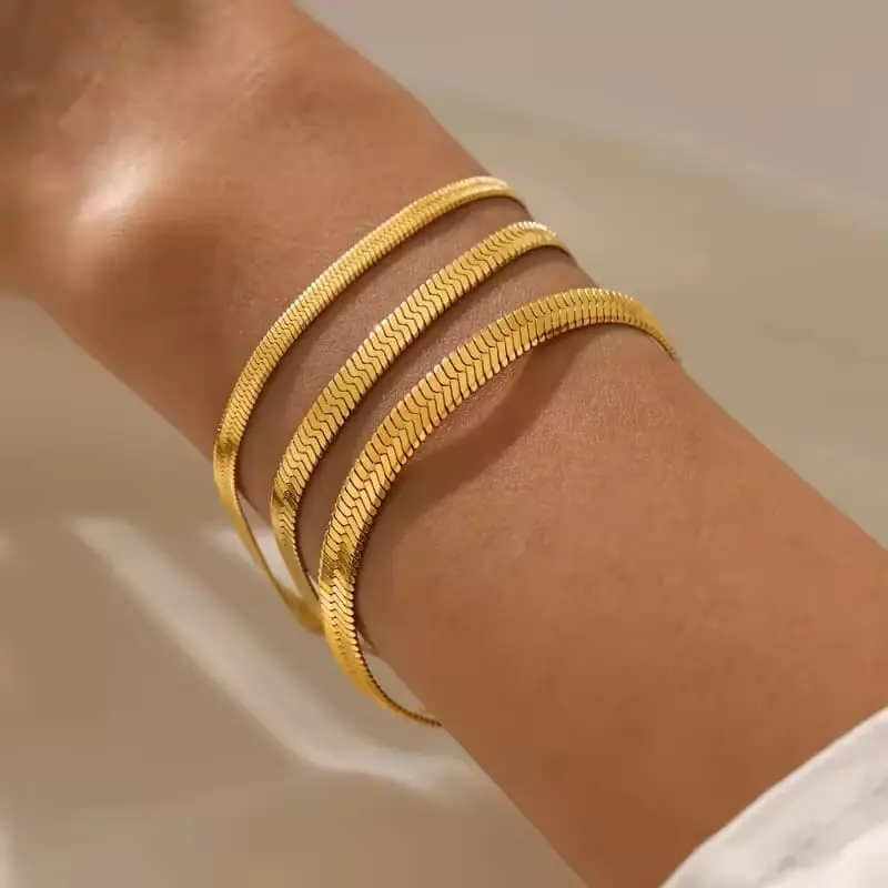 [B0007-3] Snake chain bracelet (3mm)