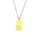 Square Manifestation Stainless Steel Pendant Necklace for Women 18k Gold Plated Jewelry