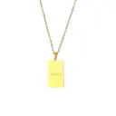 Square Manifestation Stainless Steel Pendant Necklace for Women 18k Gold Plated Jewelry