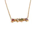 Zircon Pendant Necklace Stainless Steel 18K Plated Waterproof Green Zircon Pendant Necklace
