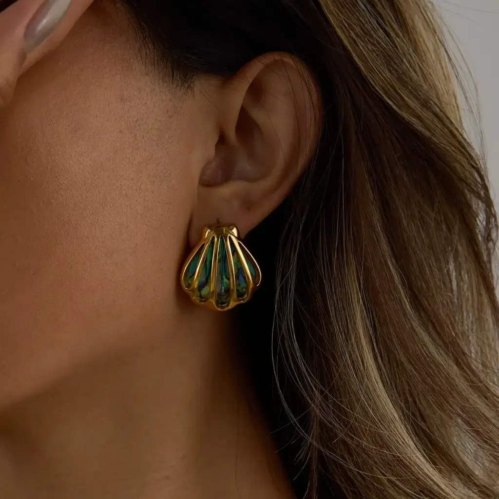 Mermaid Coastal Abalone Shell Earrings