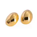 Oval Stud Earrings Polished Finish Everyday Wear for Women