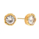 Roman Stule Round White Zircon Stud Earring