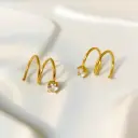 Spiral Ear Pin Inlaid With Four Claw Zircon Stainless Steel 18k Gold Plated
