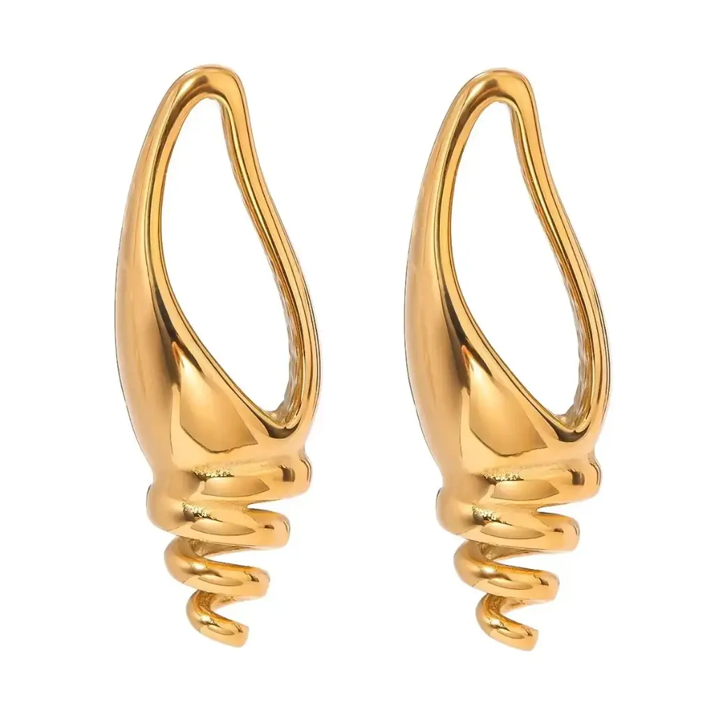 18k Gold Plated Conch Waterproof Stainless Steel Stud Earring