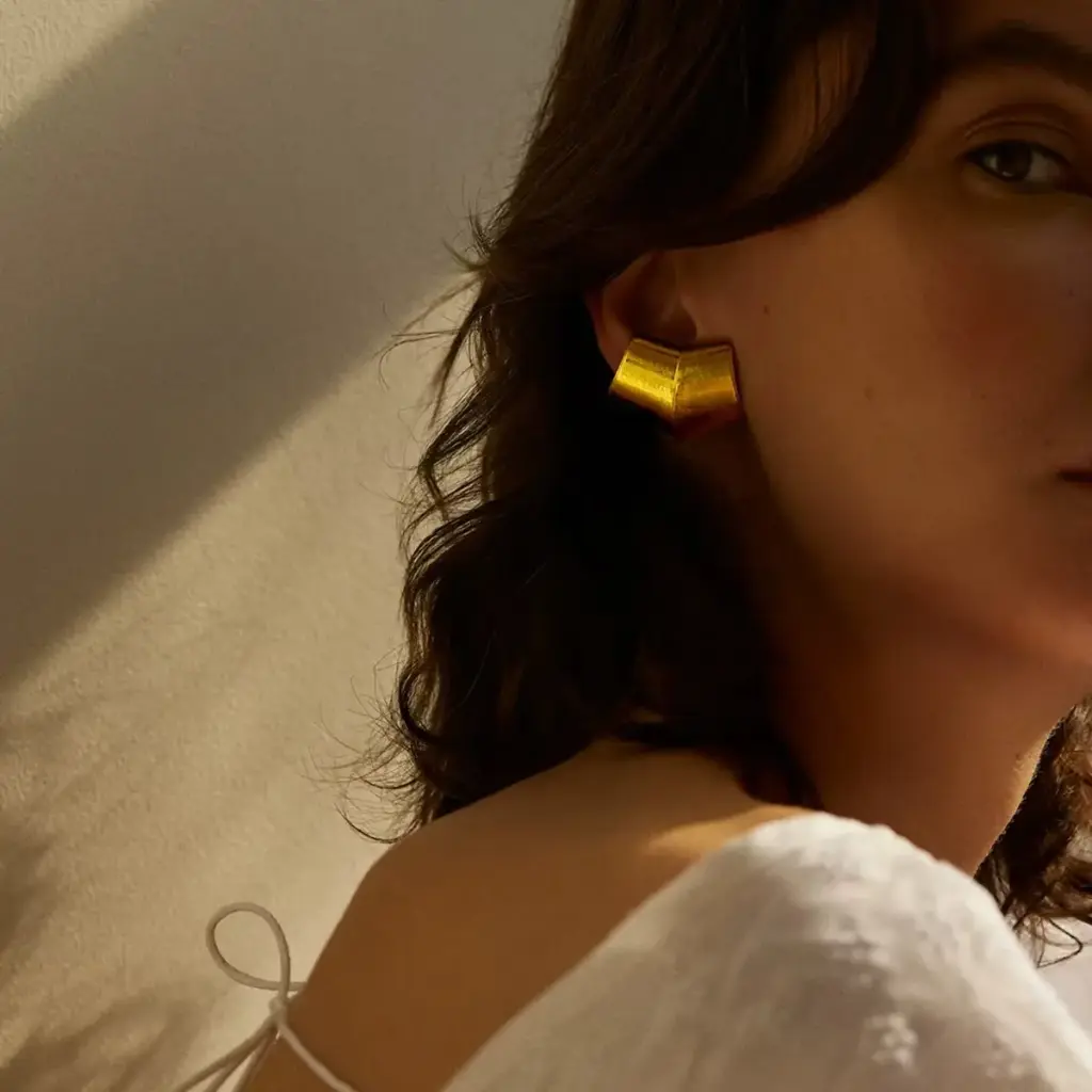 Geometric Chunky Stud Earrings for Women