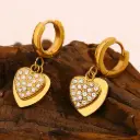 Heart Zircon Huggie Earring 18k Gold Plated Jewelry