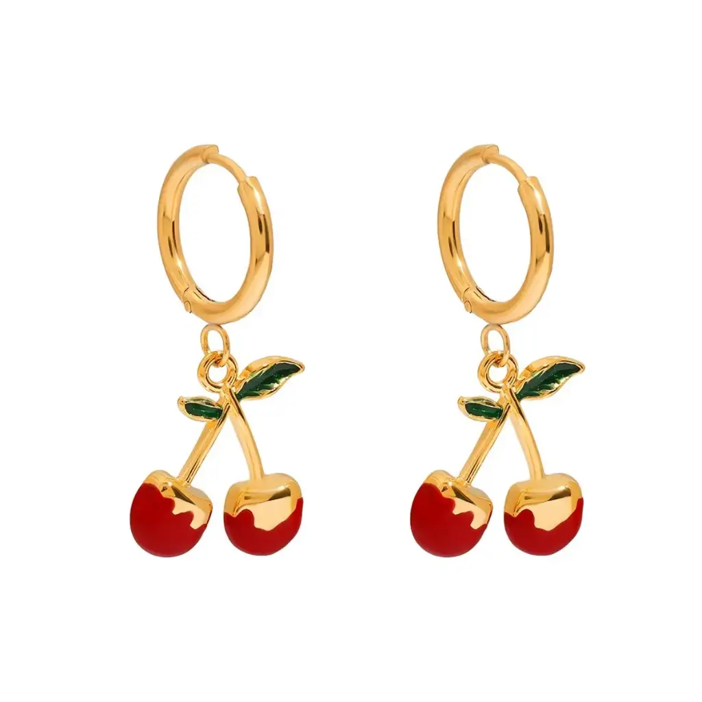 Sweet and Romantic Cherry Drop Earrings for Women