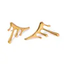 Lava Liquid Metal Drop Earring 18K PVD Gold Plated Stainless Steel Irregular Earring for Women