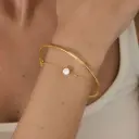 18K Gold Plated Stainless Steel Double Layer Round White Zirconia Chain Bracelet