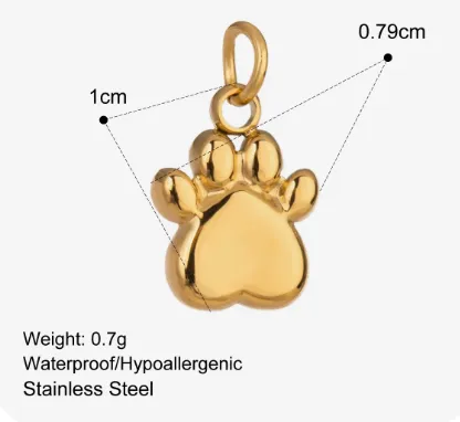 [C0008] Paw Gold PVD Plated Charm