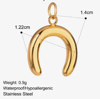 [C0010] Horse Shoe Gold PVD Plated Charm