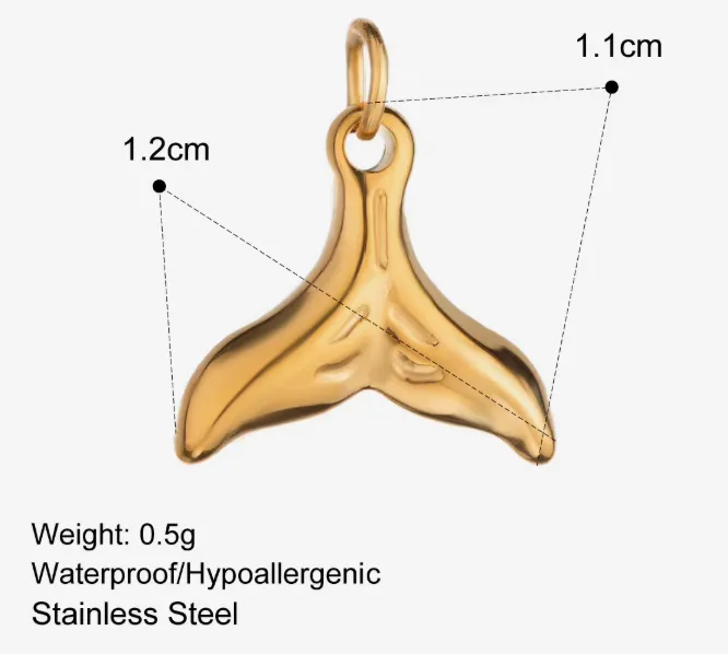 [C0011] Mermaid Tail Gold PVD Plated Charm