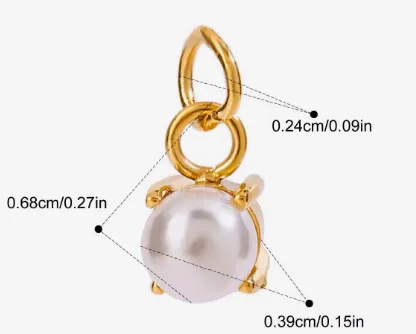 Pearl Drop Gold PVD Plated Charm