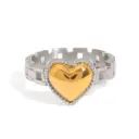Dual Metal Heart Ring Watch Band