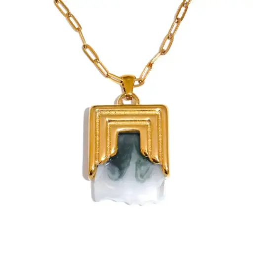 [N0033] Resin Pendant Necklace SS for Women