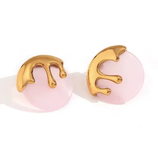 [E00003] Ice Cream Stud Earrings PVD Plated