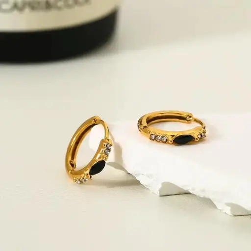 [E00026] Cubic Zirconia Horse Eye Stone Earring