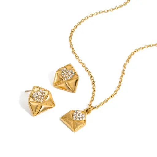 [N0050] 18k Gold Stainless Steel Love Letter Necklace Perfect for Valentine's Day Gift