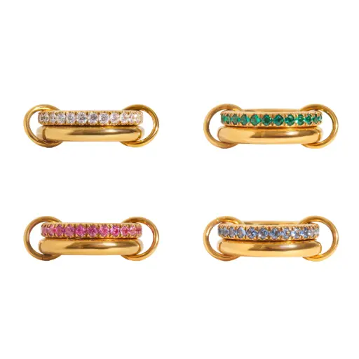 Stackable Colorful Zircon Double Layer Ring