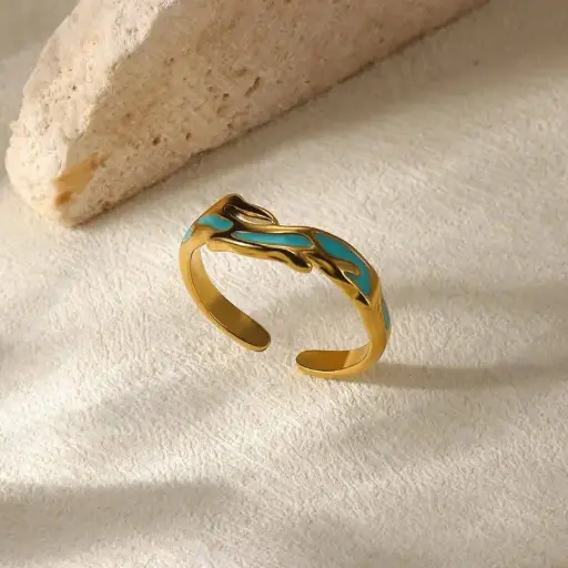 [R0037] Teal Adjustable Ring