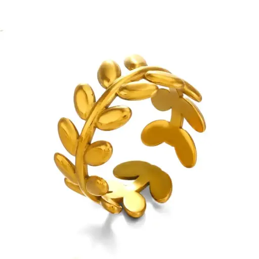 [R0040] Leaf Band Adjustable Ring
