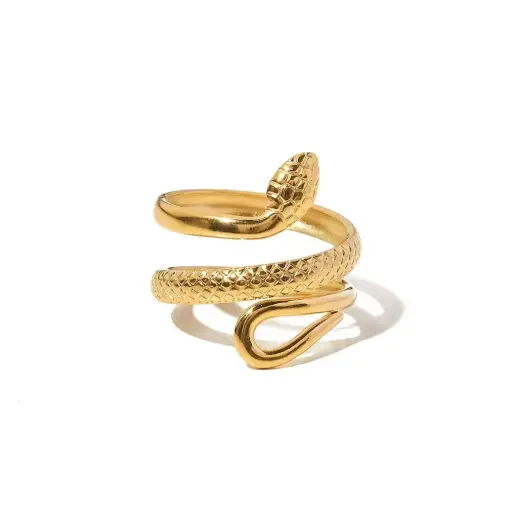 [R0052] Snake Stainless Steel Gold plated