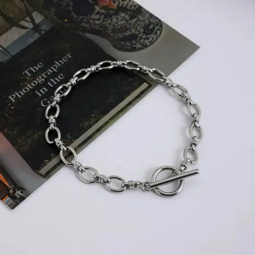 [MB0012] Chain Men Bracelet 316L SS with Toggle Clasp
