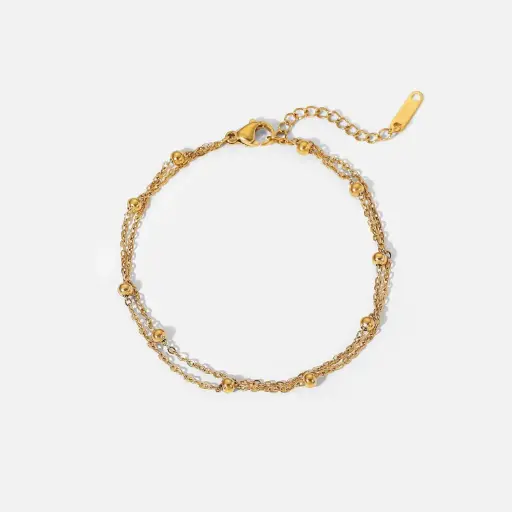 [B0010] 18k Gold Stainless Steel Chain Style Bracelet